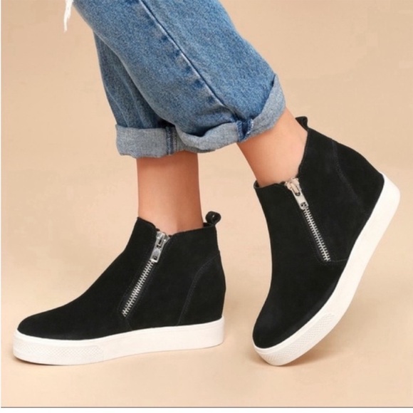 Steve Madden Wedgie Suede Ankle Sneakers - Picture 1 of 8